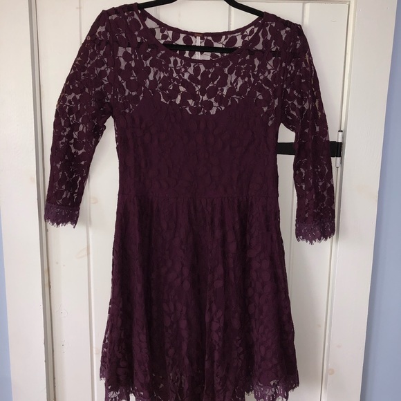Free People Lace Flare Mini Dress - Picture 1 of 2
